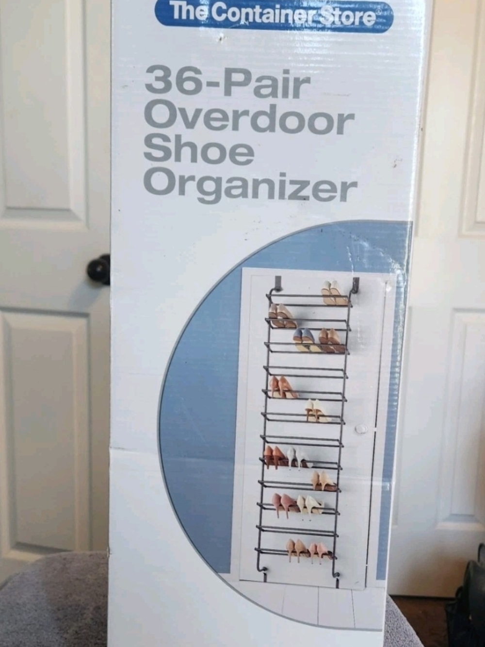 The Container Store 36-Pair Overdoor Shoe Organizer in Black